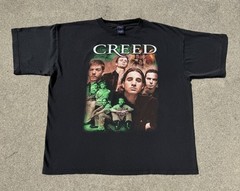 Vintage 00s 2002 Creed Rap Style Big Face Band Tour Music Promo T-Shirt Size XL