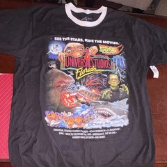Universal Studios E.T. Ringer Graphic T-Shirt Black/White Cotton Men’s L
