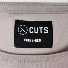 Cuts Curve Hem T Shirt Mens L Pink Mauve Pyca Pro Stretch Athletic Tee