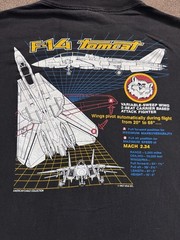 VTG F-14 Tomcat T-shirt Sz XL Black Top Gun Fighter Jet Made In USA 1987 Eagle