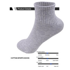 6 Pack-Men’s Lightweight Athletic Compression Quarter Ankle Low Cut Cotton So…