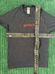 Gymshark Men’s Grunge Seamless T-Shirt Black Red Spell Out Logo Gym Tee Size L