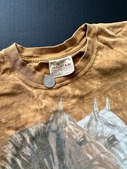 Y2K 2002 -The Mountain Graphic T-Shirt Leather Tag Mens XL Horse Portrait Print