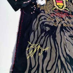 Rebel Spirit T Shirt Men 2XL Black Red Foil Gold Rasta Flag Lion Streetwear Used