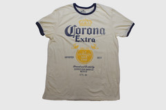 Corona Extra Vintage Graphic Ivory Mens Ringer Shirt NWT XL