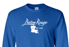 Baton Rouge Louisiana State T-Shirt Long Sleeve Graphic Tee Unisex Apparel