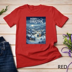 Christmas Church in the Mountains A Peaceful Scene #4 Funny Unisex T-shirt