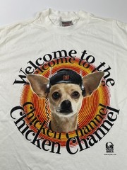 Vintage Taco Bell Chihuahua Shirt Mens Large White Chicken Channel Oneita Tee