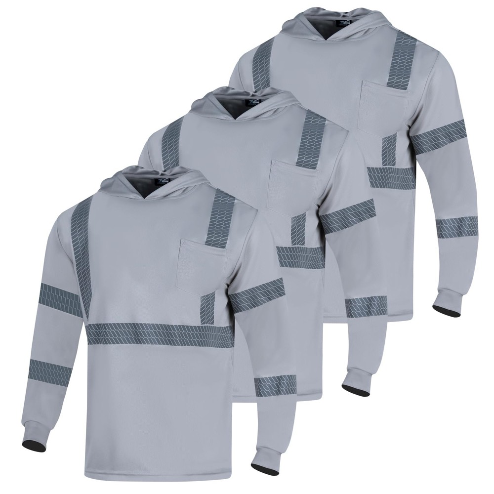 3pcs Safety Reflective High Visibility Long Sleeve Shirts ANSI Class 1 Hi Vis…