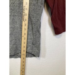 Old Navy Mens Grey Burgundy Brooklyn Raglan Baseball T Shirt Size M