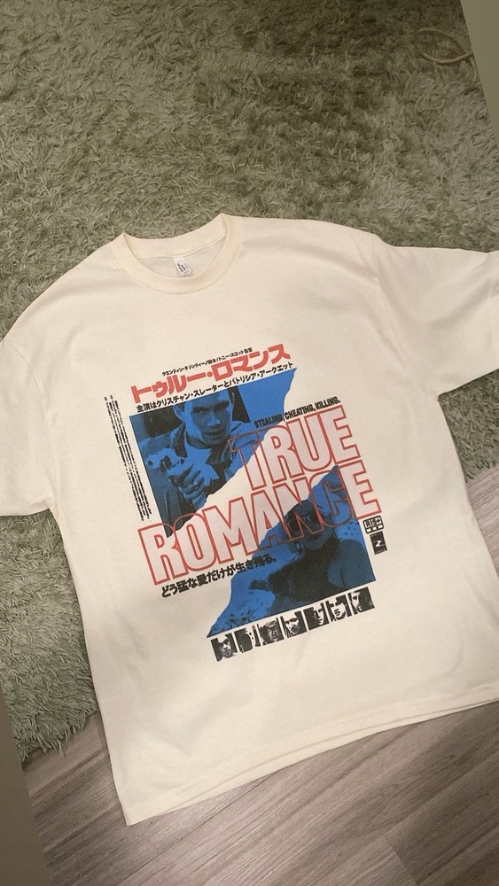 True Romance V1 Vintage T Shirt for Men Unisex DTG NATURAL Sz XL