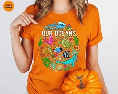 Colorful Sea Life Comfort Tee Protect Our Ocean Planet