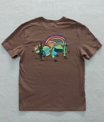 CHAMPION T-Shirt Men’s Size Medium Cactus Rainbow Graphic Brown Embroidered Logo