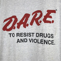 VTG D.A.R.E. Resist Drugs and Violence T-Shirt Men Large Gray Cotton Blend DARE