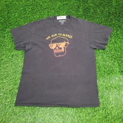 Skull Skeleton Sleaze Rock Shirt Large 21×26 Faded Black