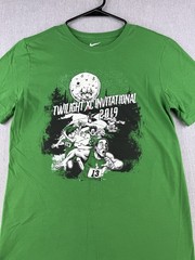 Nike T Shirt Mens Small Green Twilight XC 2019 Horror Graphic Running Tee