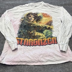 Pacsun White Graphic T-Shirt Long Sleeve Men’s Large Faded Bleached Retro