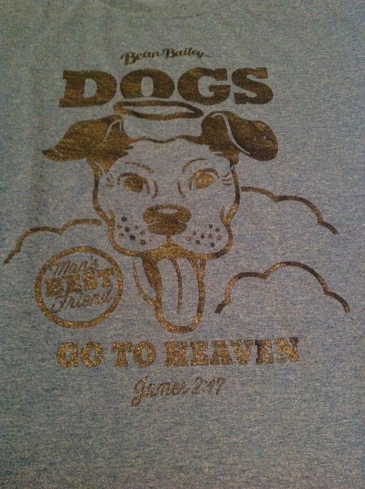 Bean & Bailey Dogs Go To Heaven/Cats Not So Sure Adult Graphic T-Shirt Small