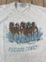 Vintage Cal Cru Ruidoso Downs Horse Racing T Shirt Size XL Single Stitch