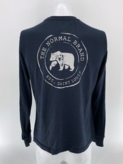 The Normal Brand Pocket T-Shirt Long Sleeve M Navy Cotton Poly Rayon YGI U4-104