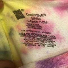 Vintage Hand tie-Dyed T-Shirt Adult Sz S Hanes 100% Cotton multicolor hippie