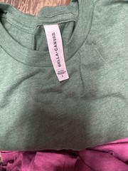 BellaCanvas heather grass green 3301C Sueded Shirt 52% cotton 48% polyester
