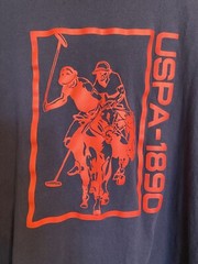 US POLO ASSN T-SHIRT Red Logo USPA-1890 Navy Blue size L Large Tee