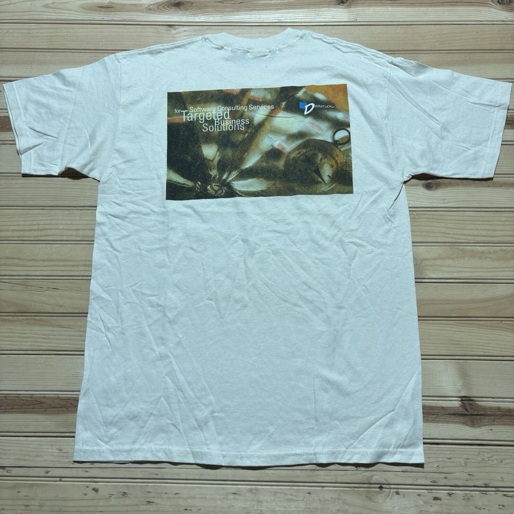 Vintage 90s Dastudy Software Consulting Tech Solutions Promo Shirt Size Large
