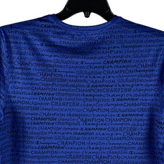 Champion T-Shirt Men’s Medium Crew Neck Mesh Fabric Signature Logo Blue NEW