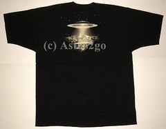 ALIEN VISITORS-Liquid Blue Roswell UFO 2 sided Glow Lng Sleeve T Shirt L XL only