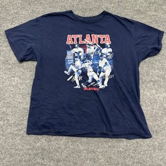 MLB T-Shirt Mens Size L Navy Blue Atlanta Baseball Graphic Players Tee Fair