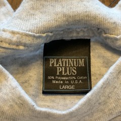 Vtg Platinum Plus Shirt Mens L Gray Pocket Tee T-Shirt Crewneck Made USA 50/50