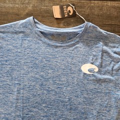 Costa Del Mar Technical Crew Shirt Mens XL Heather Blue Fishing UPF NWT