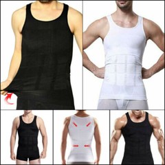Mens Slimming Body Shaper Vest Gynecomastia Compression Shirts Tummy Control Top
