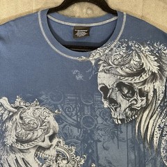 No Boundaries Y2K Thermal Shirt Mens 2XL Blue Long Sleeve Grunge Skater 2000’s