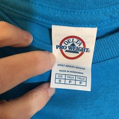 Delta Pro Weight Funny Graphic T-Shirt Adult Small Blue “Kind of Give a Damn”