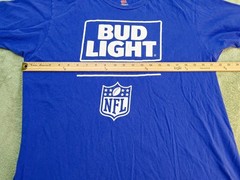 Bud Light Beer Official NFL Sponsor Mens Blue Short Sleeve T-Shirt Size XL