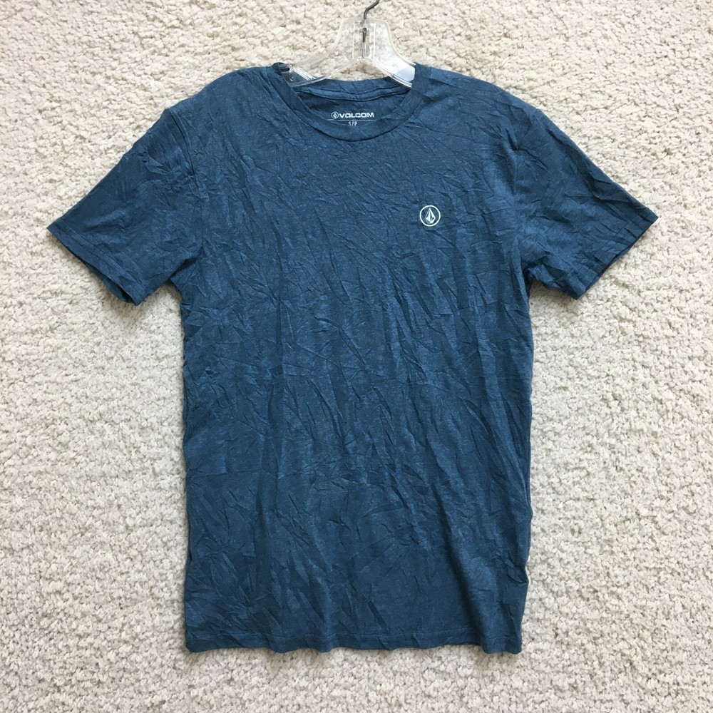 Volcom Shirt Small Adult Blue Crewneck Short Sleeve Casual Athletic Modern Men S