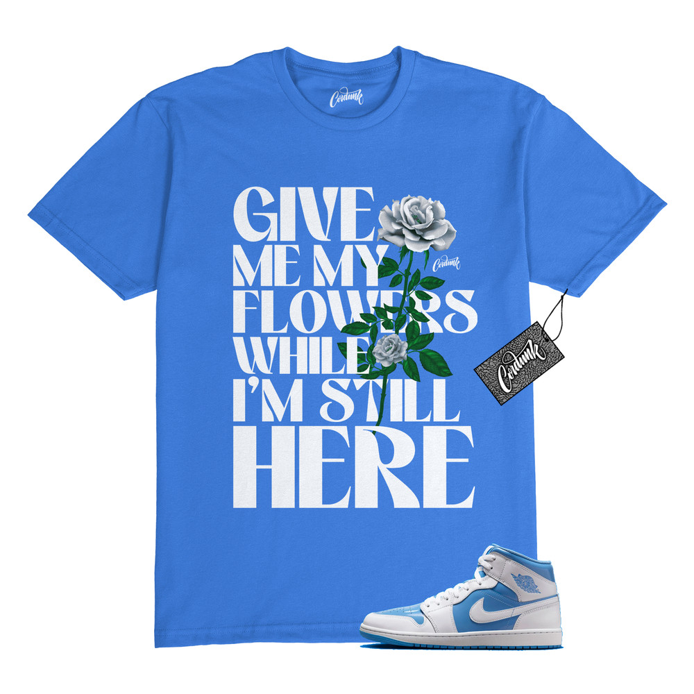 1 Mid Legend Blue White T Shirt to Match FLOWERS