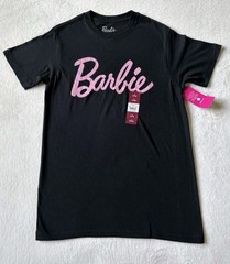 Barbie Mens Short Sleeve Black Crewneck Logo Graphic T- shirt Size S 34-36 Small