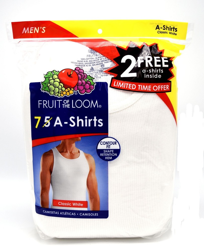 21 White Small S 34-36 Inch A-Shirt Tanks Fruit Of The Loom C/P 86-91 CM