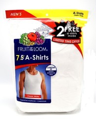 21 White Small S 34-36 Inch A-Shirt Tanks Fruit Of The Loom C/P 86-91 CM