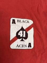 Vintage Black Aces Army Fighter Jet Shirt Size L
