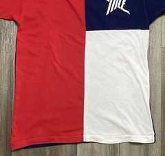 Vintage Mani Hile Color Block T Shirt Mens S Red White Blue Graphic Tee Texas