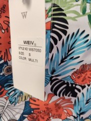 WEIV Men’s Tropical Print Button Down Short Sleeve Front Pocket Shirt WS7050 3XL
