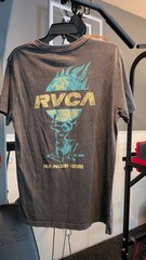 RVCA Pigment Dye Slim Fit Gray Graphic Logo Crew Neck T-Shirt Men’s M