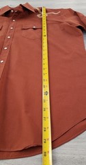 Vintage Stable Gear Western Pearl Snap Shirt L Rust Brown Cowboy Long Sleeve