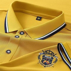 Nueva camisa polo bordada de manga corta para hombre, informal de negocios
