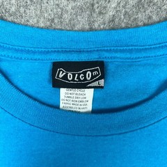 Volcom Shirt Mens Large Blue Short Sleeve Surf Skate Graphic Tee Y2K