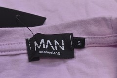 BoohooMAN Shirt Mens Small Purple Oversized Teddy Spray Graphic Tee T-Shirt